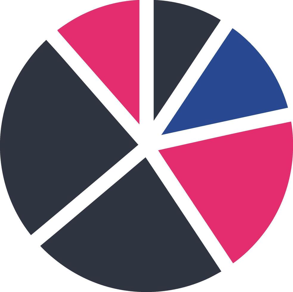 Pie Chart with Varied Segments - Data Visualization. vector