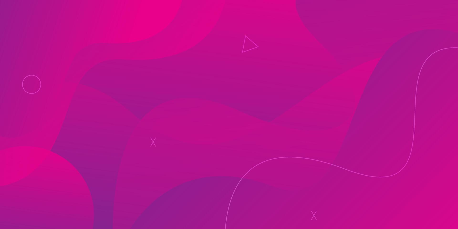 Abstract Pink Gradient Background with Geometric Shapes and Waves. vector