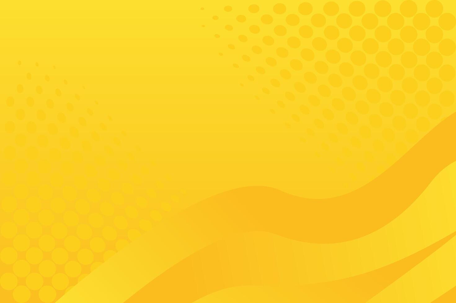 Vibrant Yellow Abstract Background With Halftone Dots And Fluid Waves For Design Projects vector