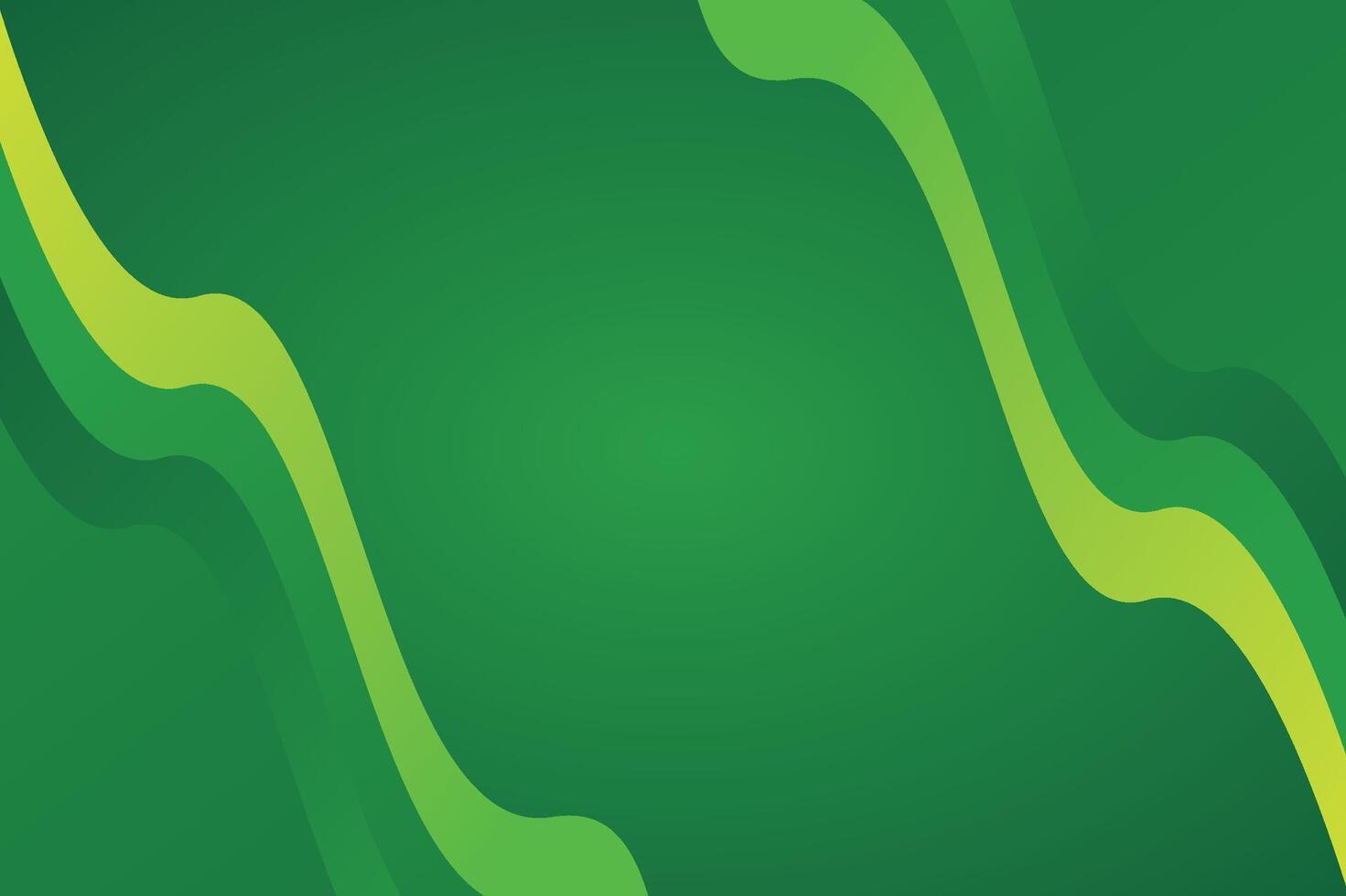 Green Abstract Background With Curved Lime Ribbons And Smooth Gradient Design vector
