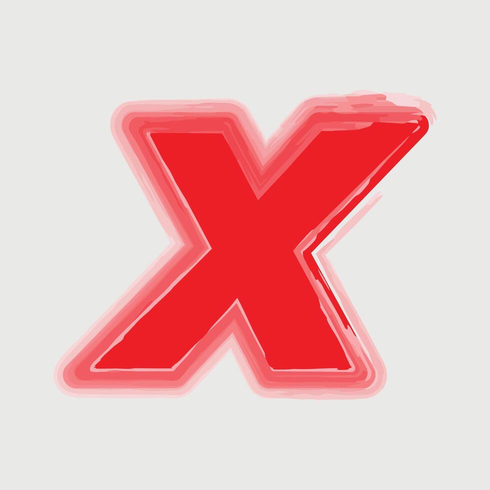Bold Red X Mark Symbol of Rejection, Error, or Cancellation vector