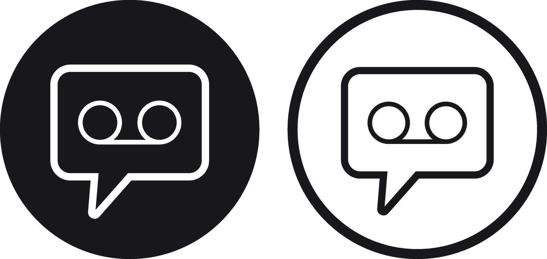 Voice message icon set in two styles . Voice mail icon . illustration vector