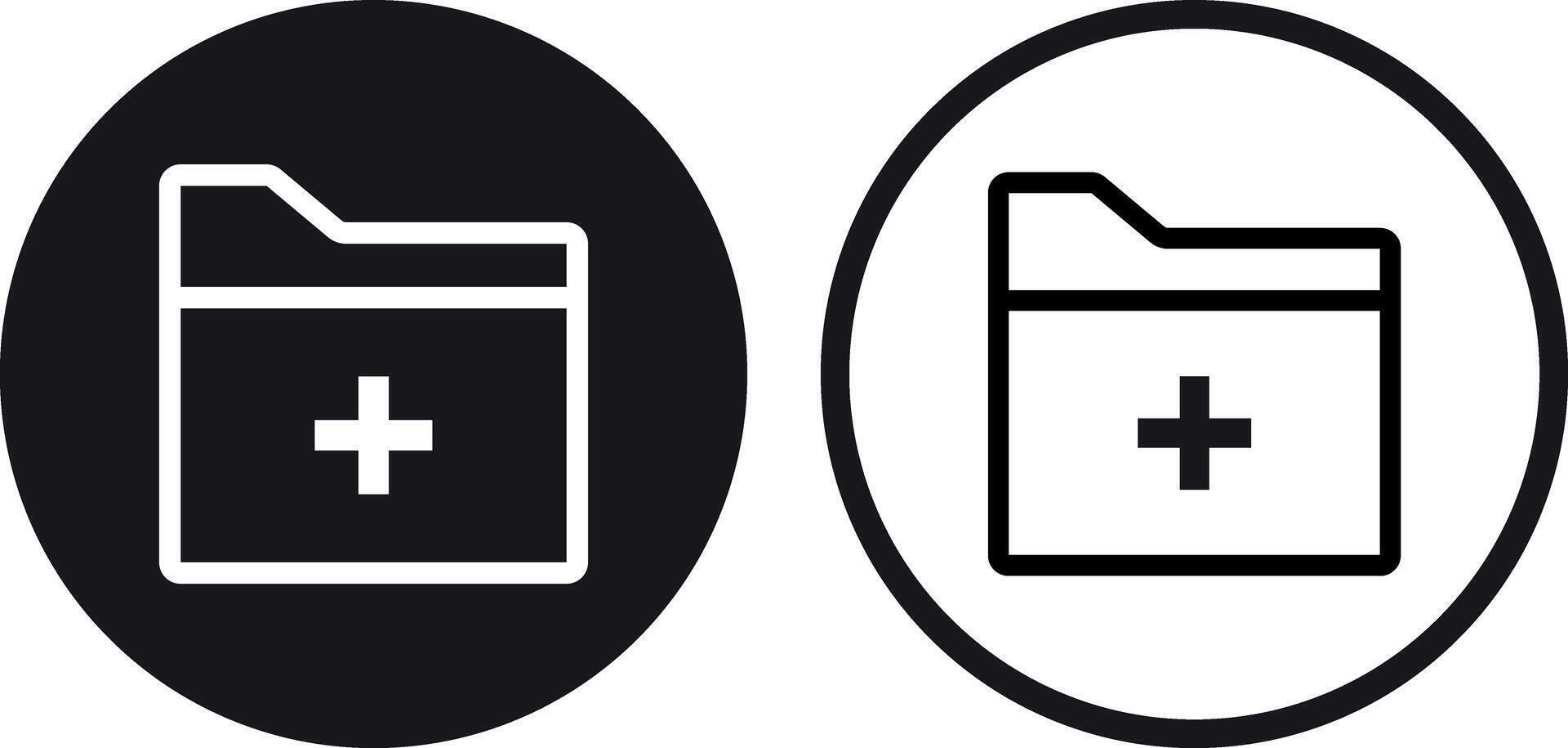 Add folder icon set in two styles . Add new folder icon . illustration vector