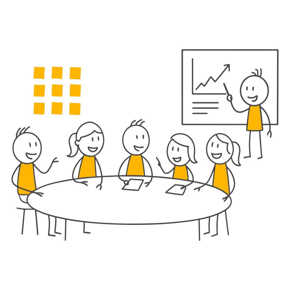 A Team Presentation Driven by Strategic Unity, Generating Creative Solutions and Catalyzing Action. vector