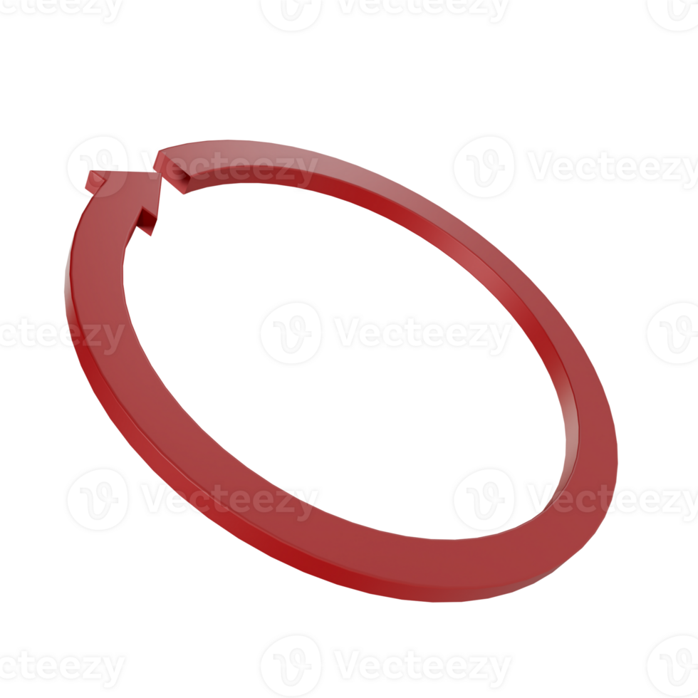 3D red circular arrow icons in different rotation angles, symbolizing cycle, process, repeat, refresh, loop, reload png