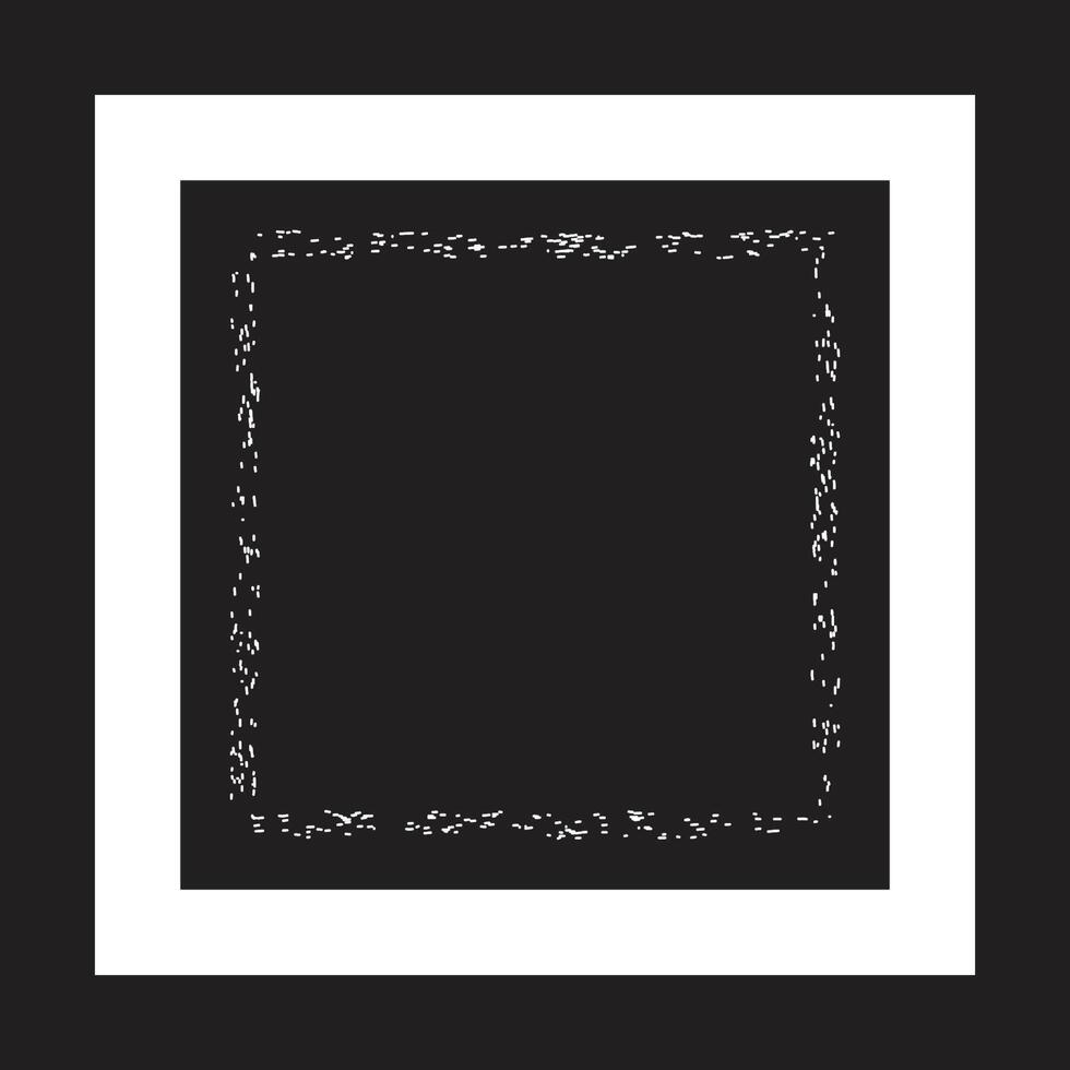 Modern black and white square border frame with minimal abstract design background isolated illustration. vector