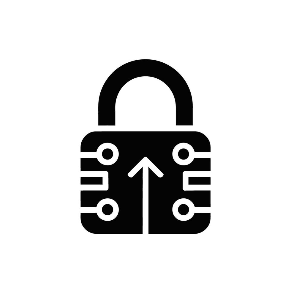 Cyber security data encryption padlock icon for protection and safe internet browsing access vector