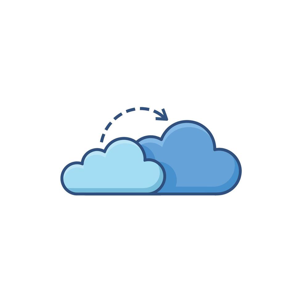 Cloud Computing Transfer Icon Illustration for Data Migration and Technology Solutions vector