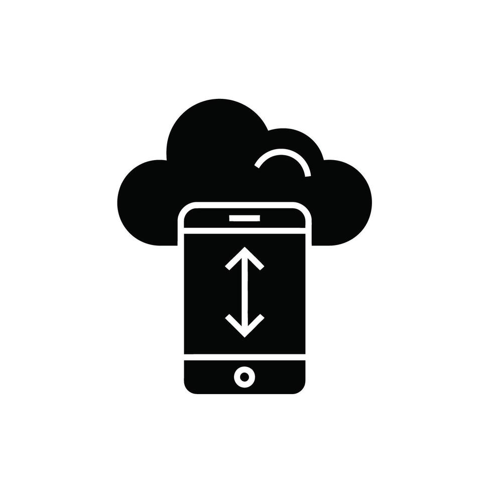Cloud data storage on mobile phone symbolizing digital transfer and secure connection vector