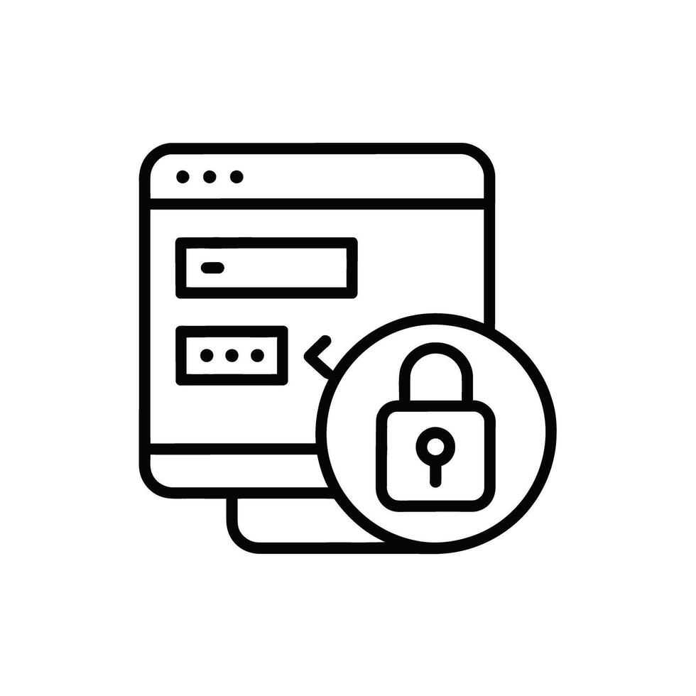 Secure login screen for online access and data protection concept illustration security system vector