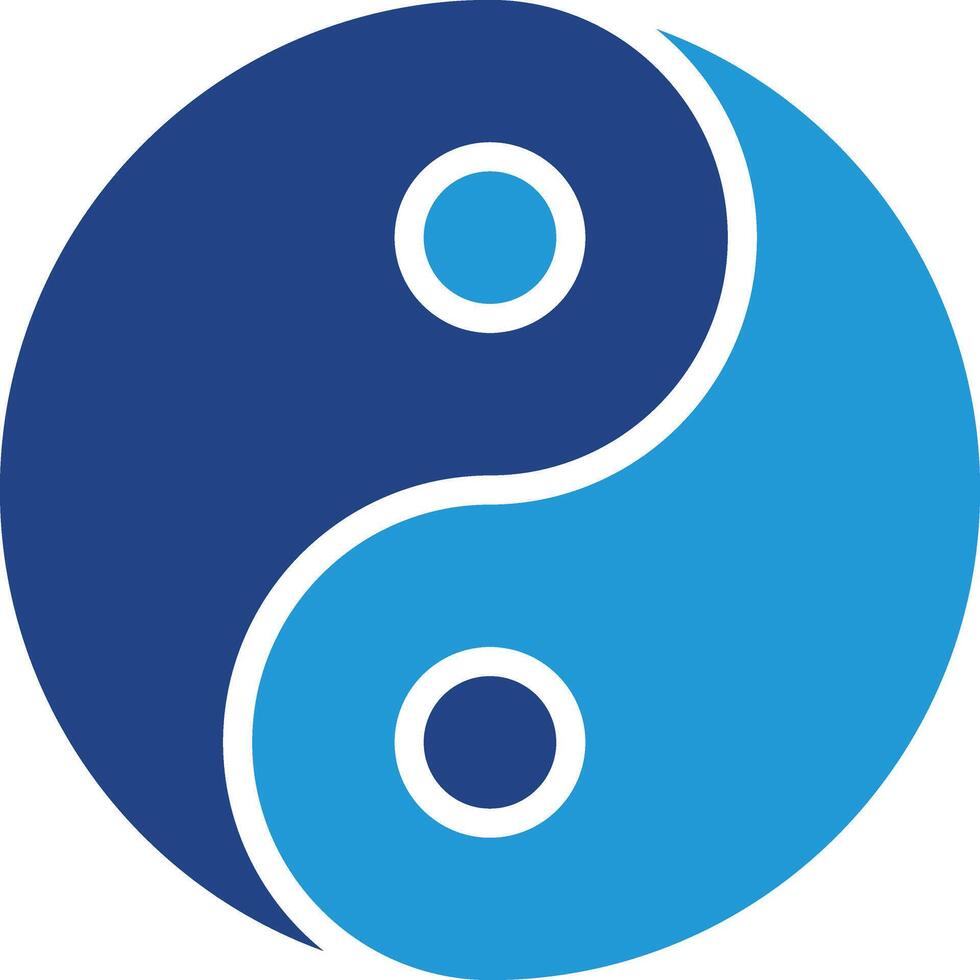 The yin and yang icon is two forces that complement each other and create balance, the key to harmony. vector