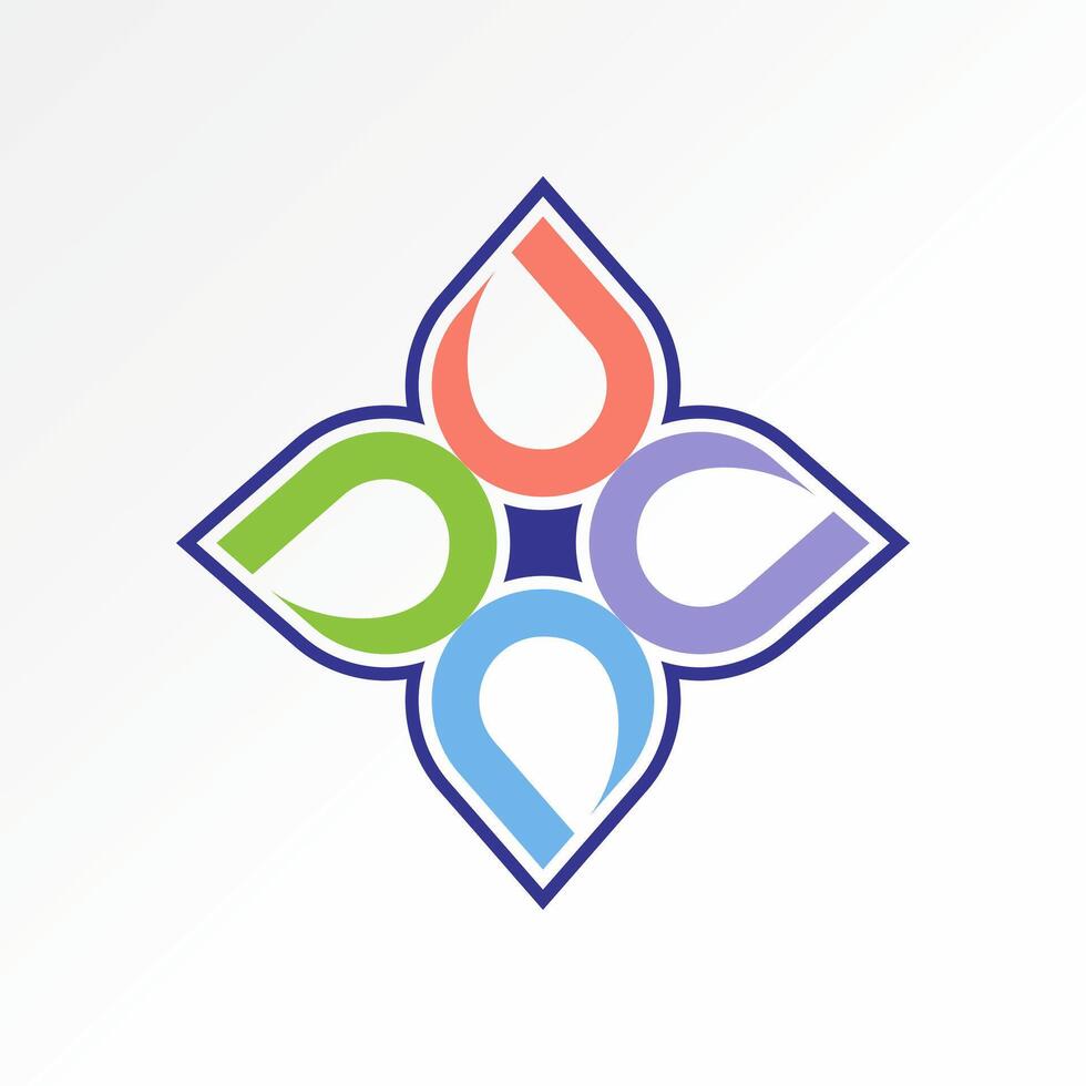 pattern motif 4 element like initial K, J, A font border vector