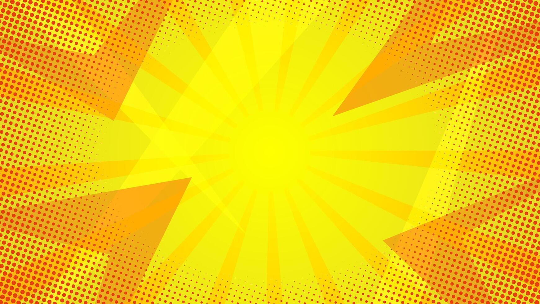 pop art yellow gradient abstract background. yellow comic sunburst effect background with halftone and overlay texture background. Suitable for templates, sales banners, events, ads, web, and page. vector