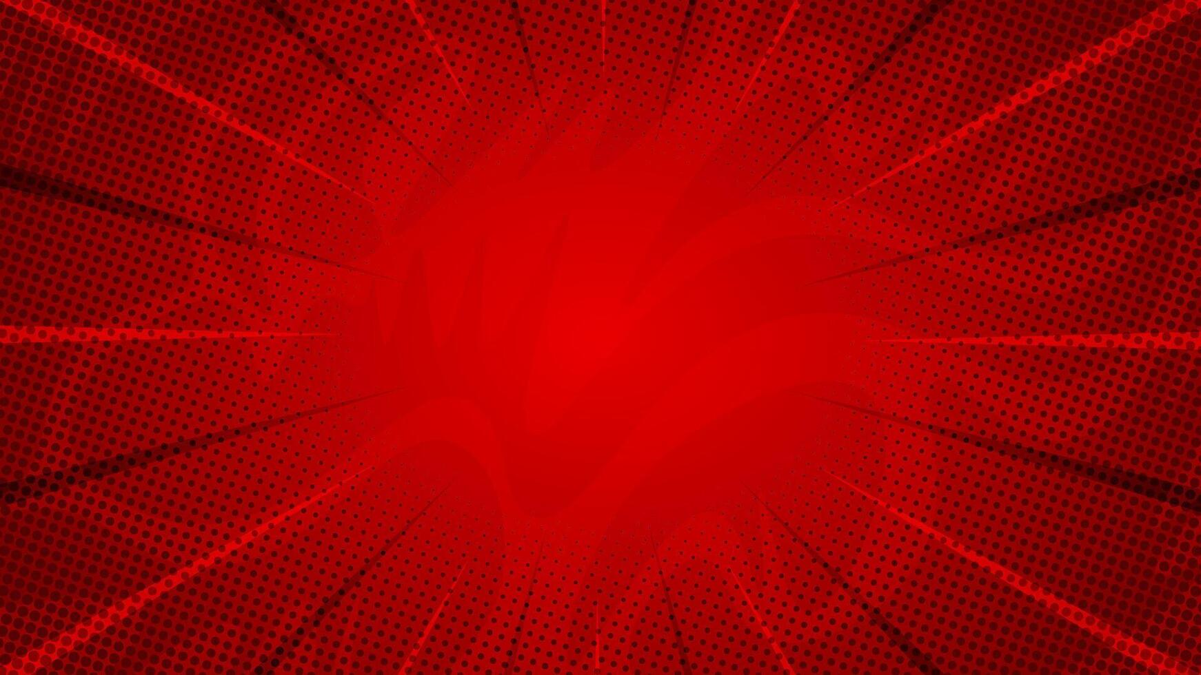 pop art Bright red gradient abstract background. red comic sunburst effect background with halftone and overlay texture background. Suitable for templates, sales banners, events, ads, web, and page. vector
