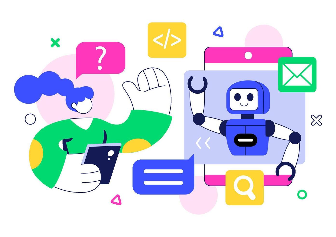 Chatbot assists users with queries vector