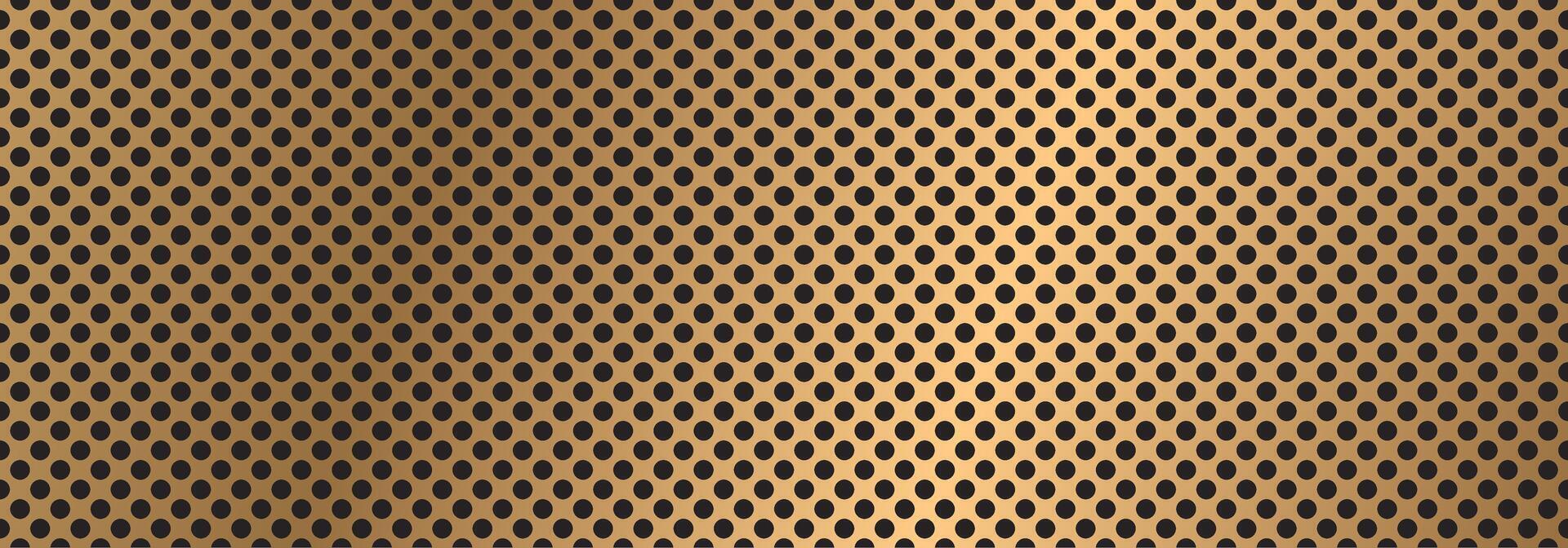 Circle mesh, gold steel on black background, suitable for making a background. vector