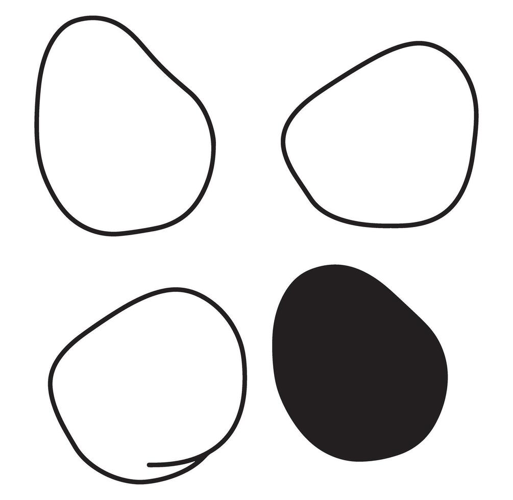 Simple hand drawn shapes abstract design with black and white elements for various projects vector