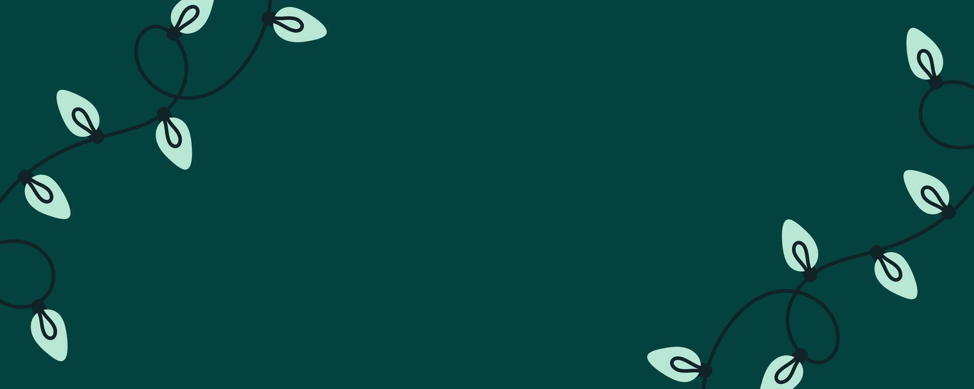 Minimal holiday background with decorative string lights, ideal for greeting cards and banners. vector