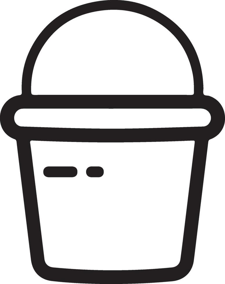 Basic Bucket Set Illustration Minimal Bold Silhouette Icon For UI And Apps vector
