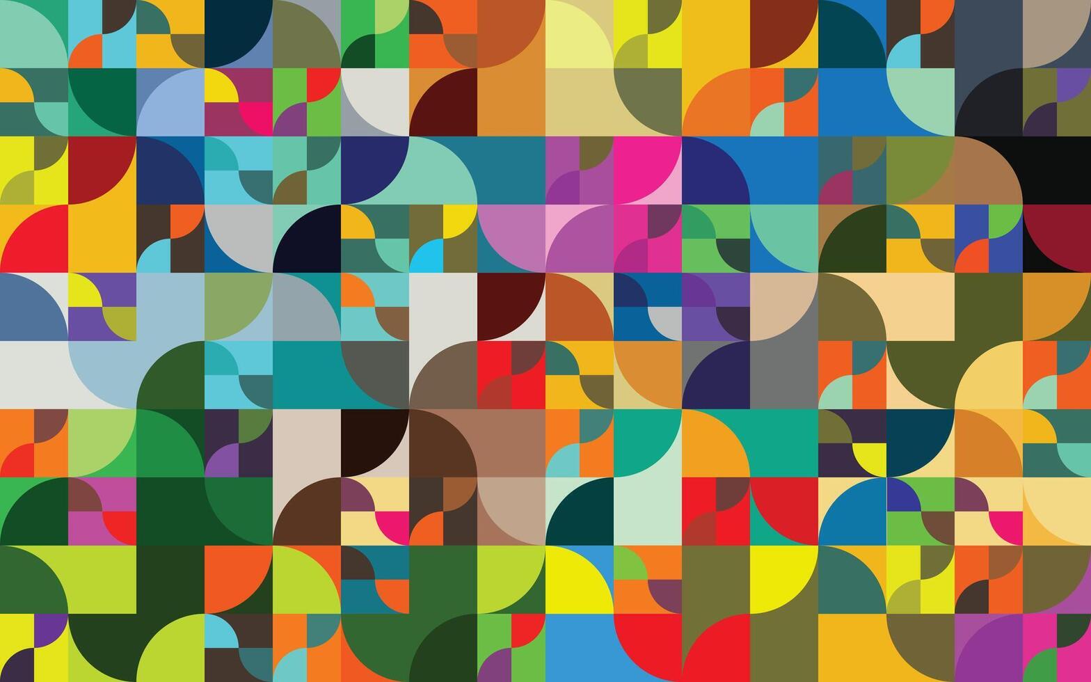 Abstract pattern of overlapping colorful shapes arranged in a grid a mix of hues and geometric forms vector