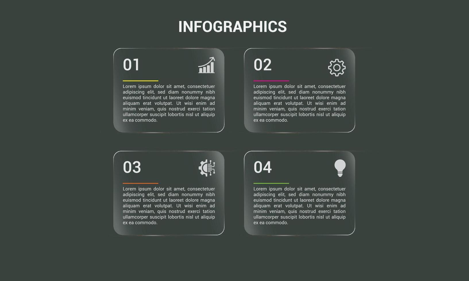 Infographic displaying four data points vector