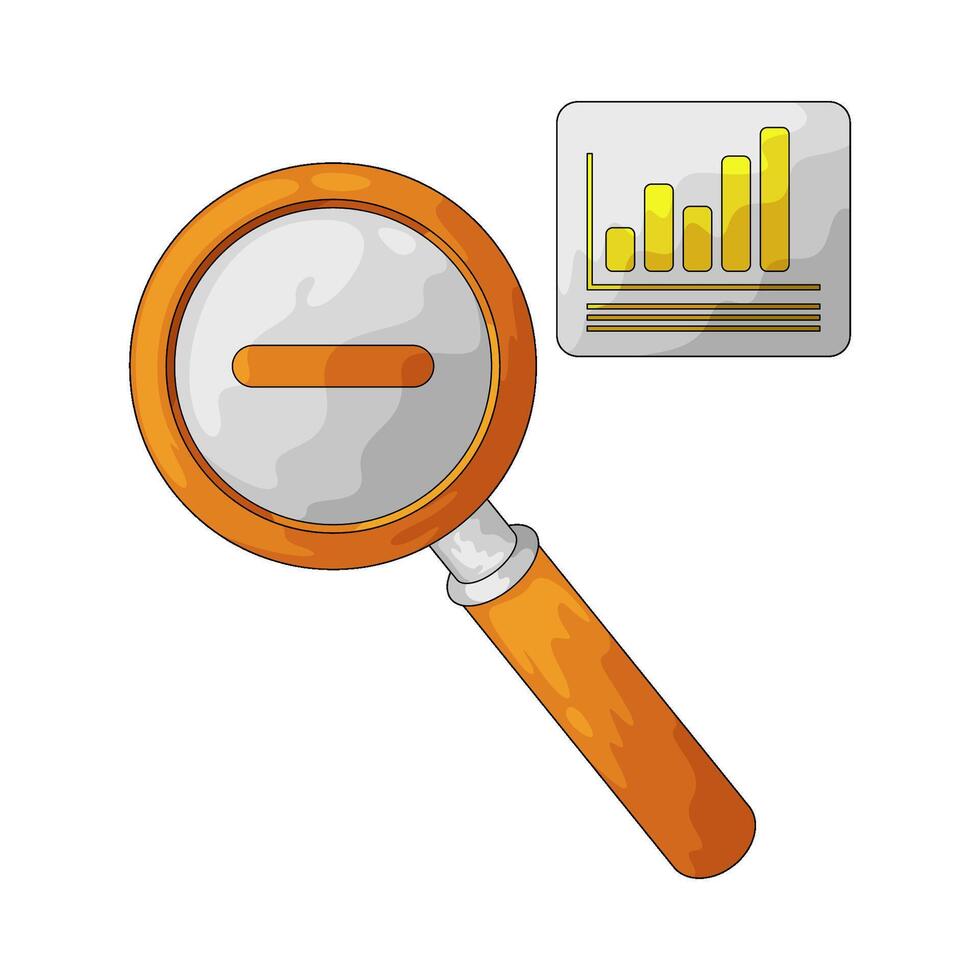 magnifying glass and graph illustration vector