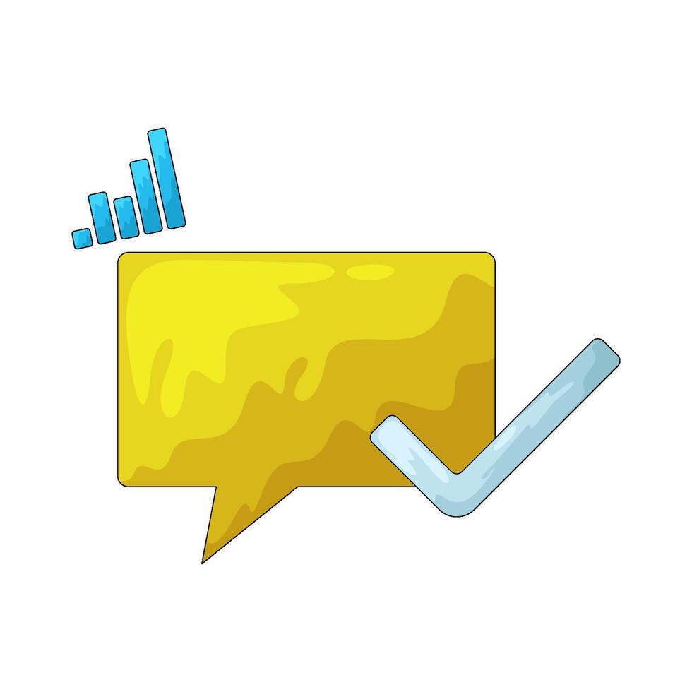 Completed Message Bubble with Bar Graph vector