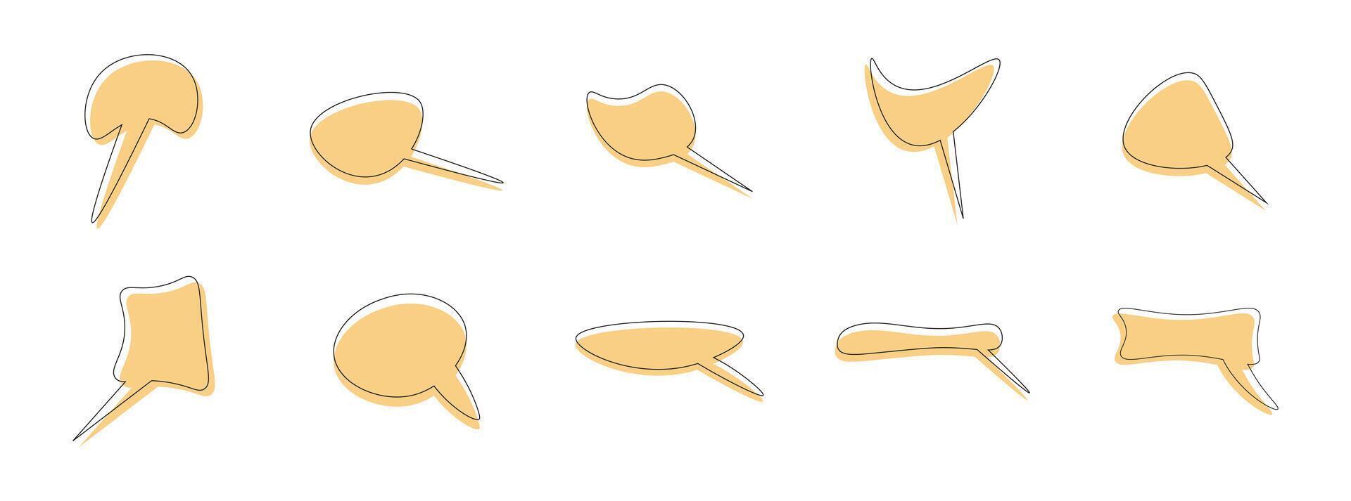 Chat Bubble Icon Set in Filled and Line Style for Communication Design, Isolated on Transparent Background. Illustration vector