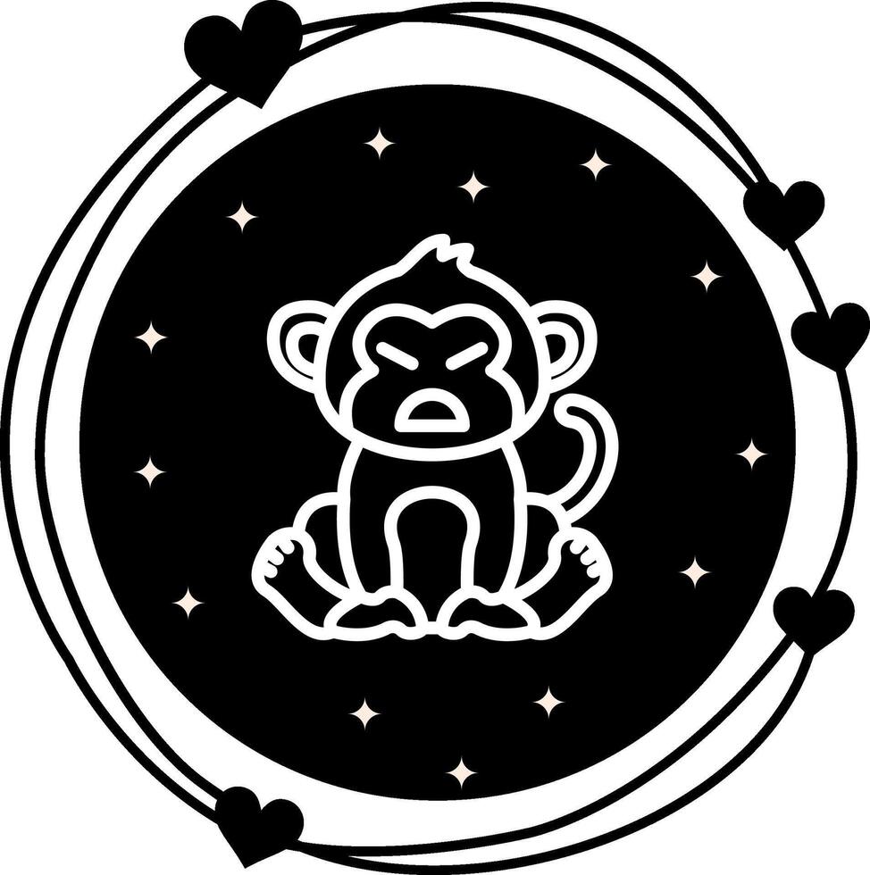 Persevering Monkey Stylized Digital Graphic Layout vector