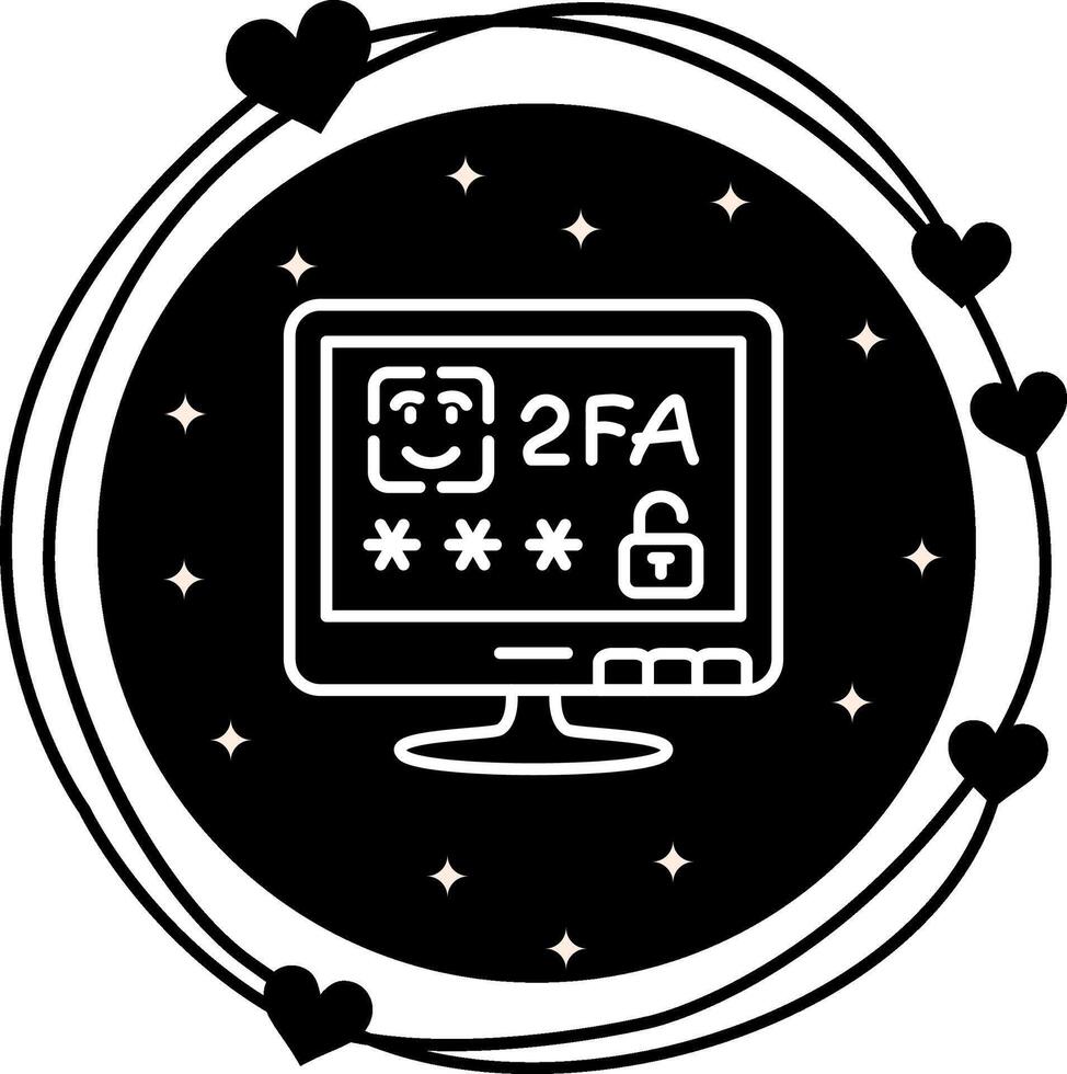 Two Factor Authentication Abstract Flat Shape vector