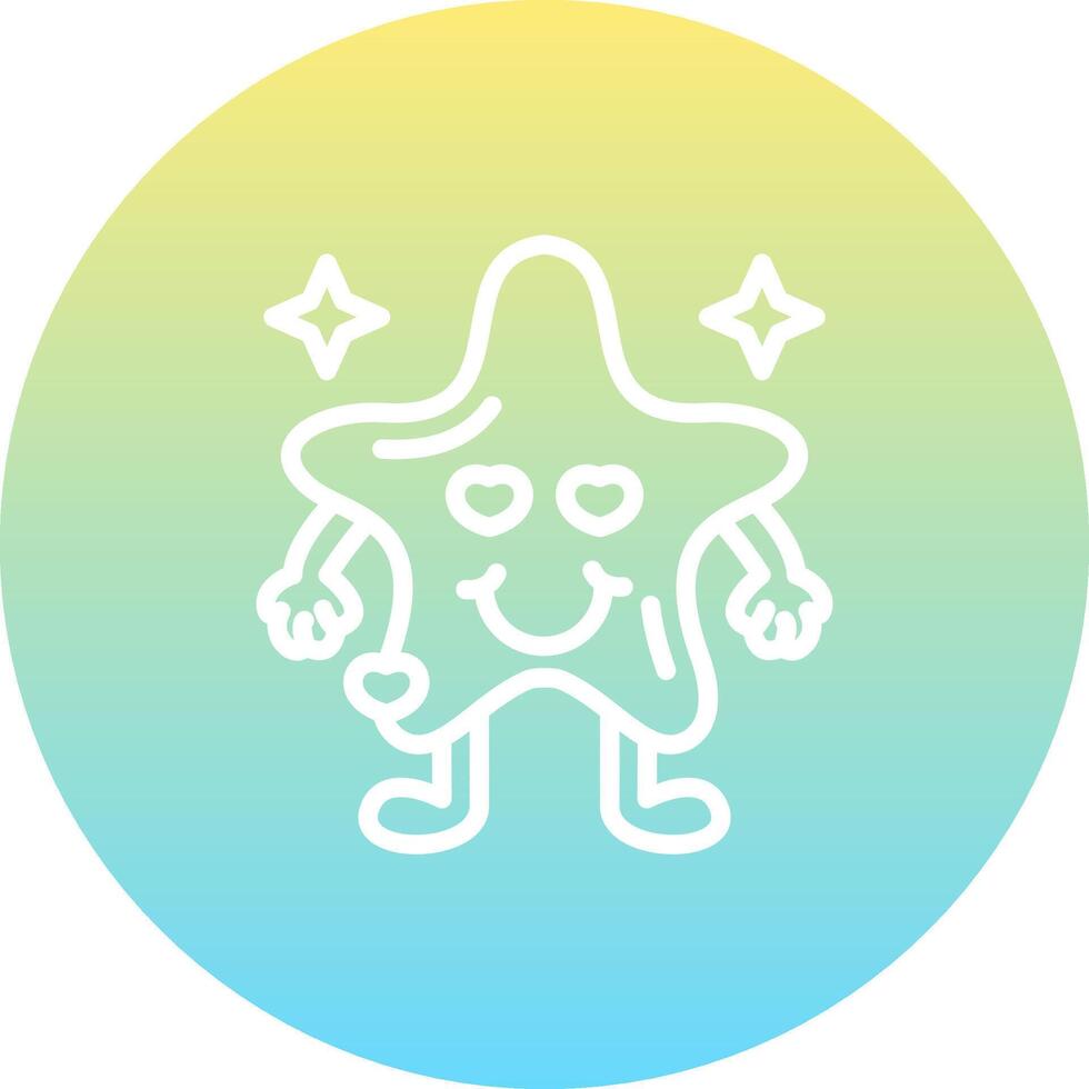 Smile Star With Hearts Sharp Creative Design Object vector