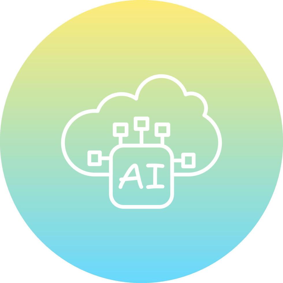 AI Cloud Service Elegant Visual Design Object vector