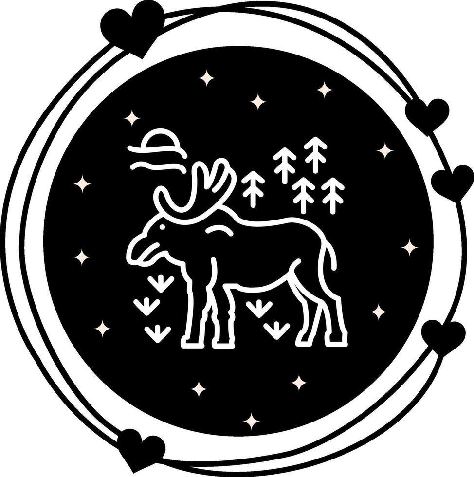 Moose Adaptive Digital Graphic Symbol vector