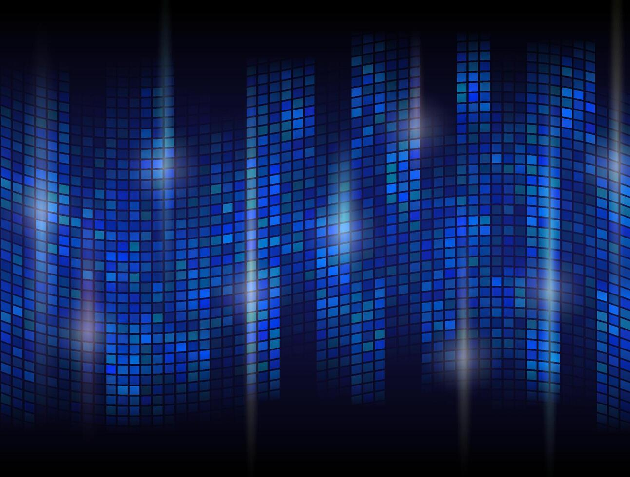 Abstract dark background with undulating mosaic. Tessellated wave with flare effects vector