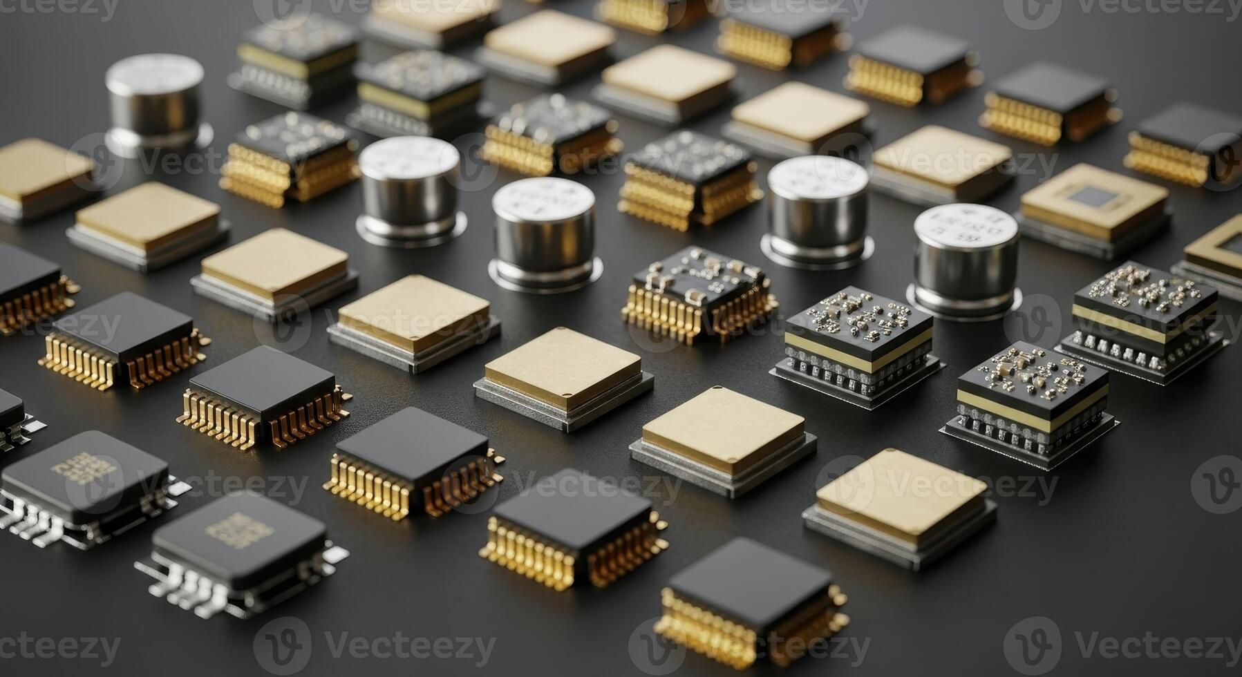 Advanced micro electronic components array, integrated circuits and semiconductor technology photo