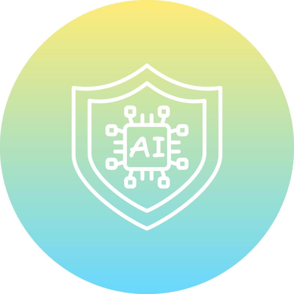AI in Security Unique Flat Shape vector