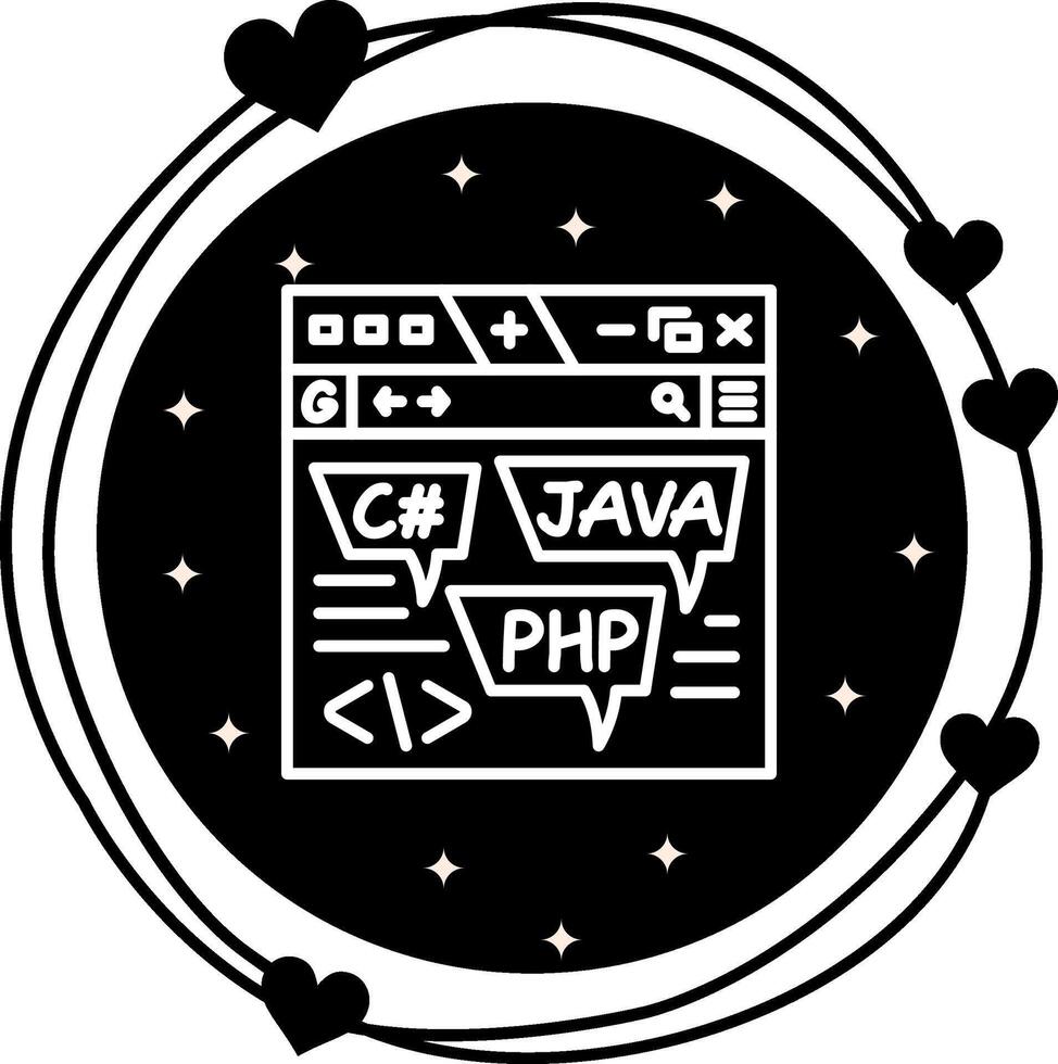 Coding Language Stylized Digital Graphic Layout vector