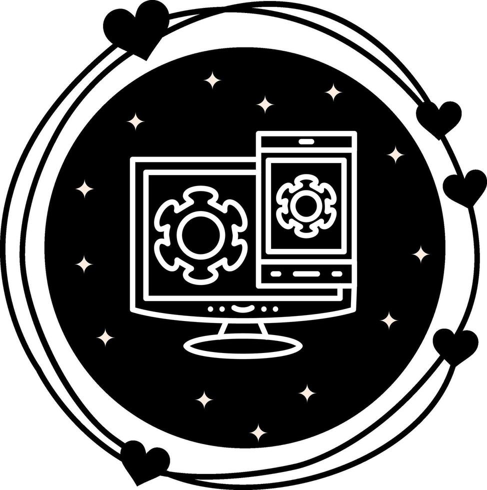 Screen Mirroring Distinctive Mobile App Symbol vector