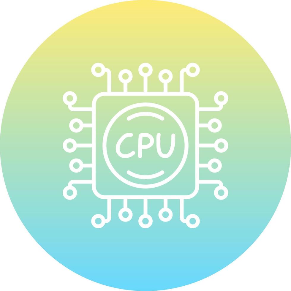 Processor Concise Flat Graphic Form vector