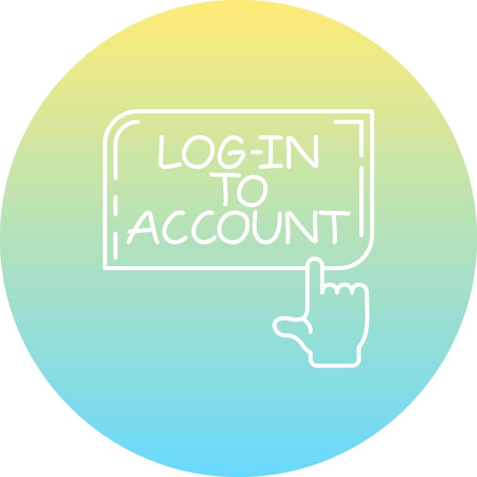 Log into Account Finger Tap Button Distinctive Creative Design Layout vector