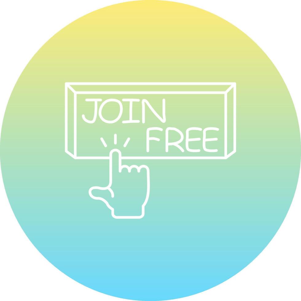 Join Free Finger Tap Button Sharp Creative Design Object vector