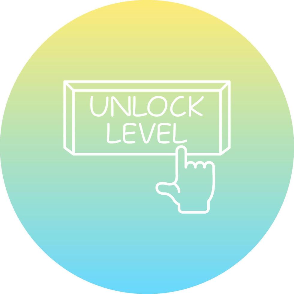 Unlock Level Finger Tap Button Custom Minimal Design Mark vector