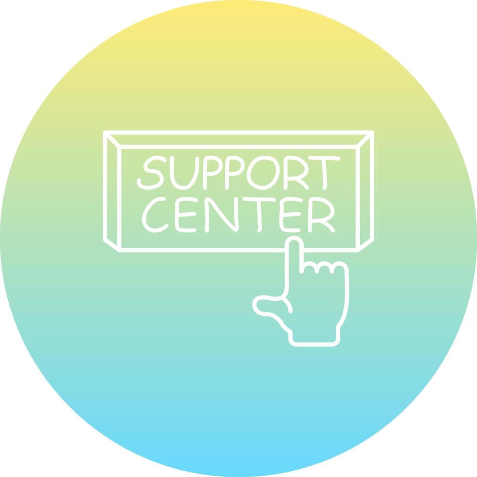 Support Center Finger Tap Button Distinctive Web Graphic Element vector