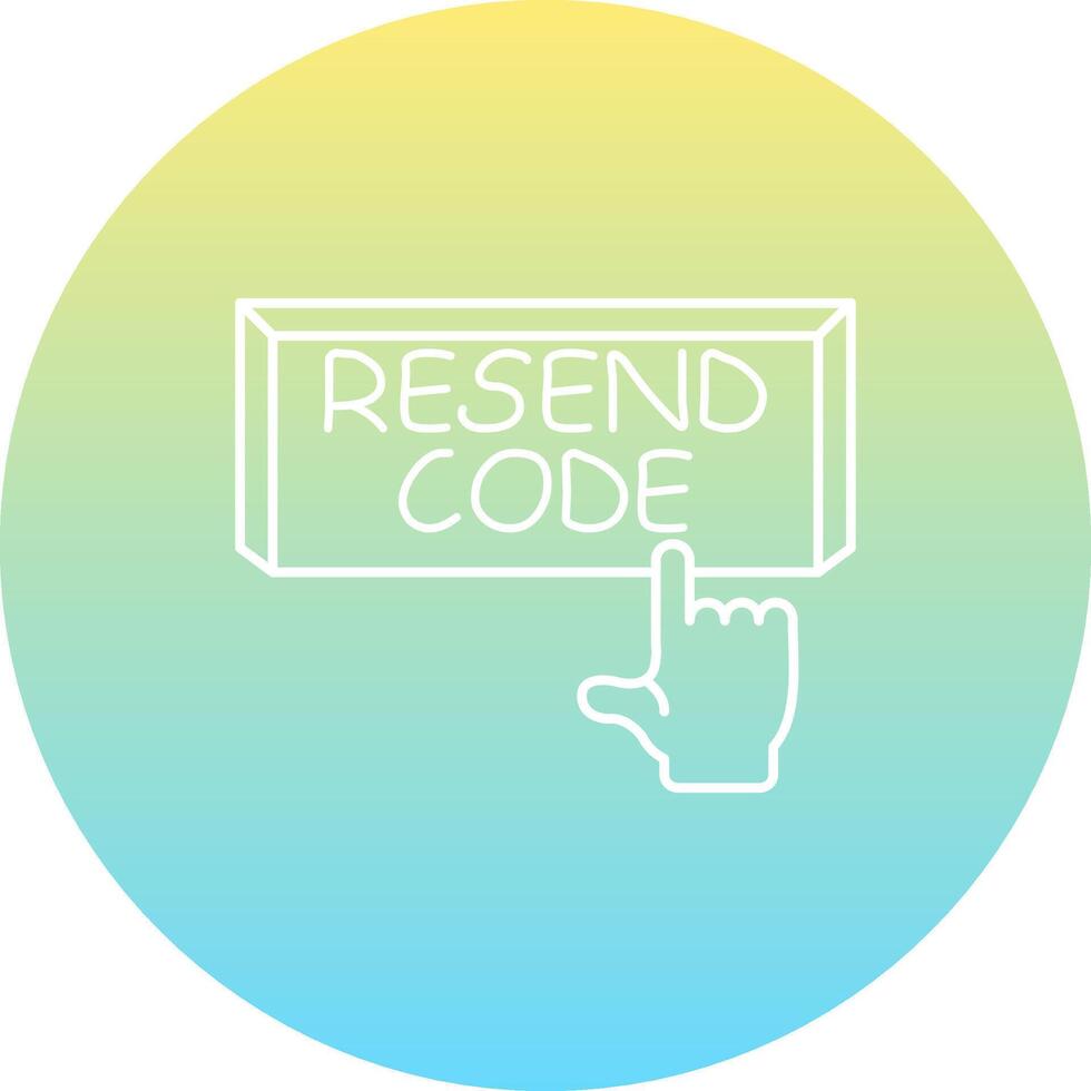 Resend Code Finger Tap Button Interactive Mobile App Graphic vector