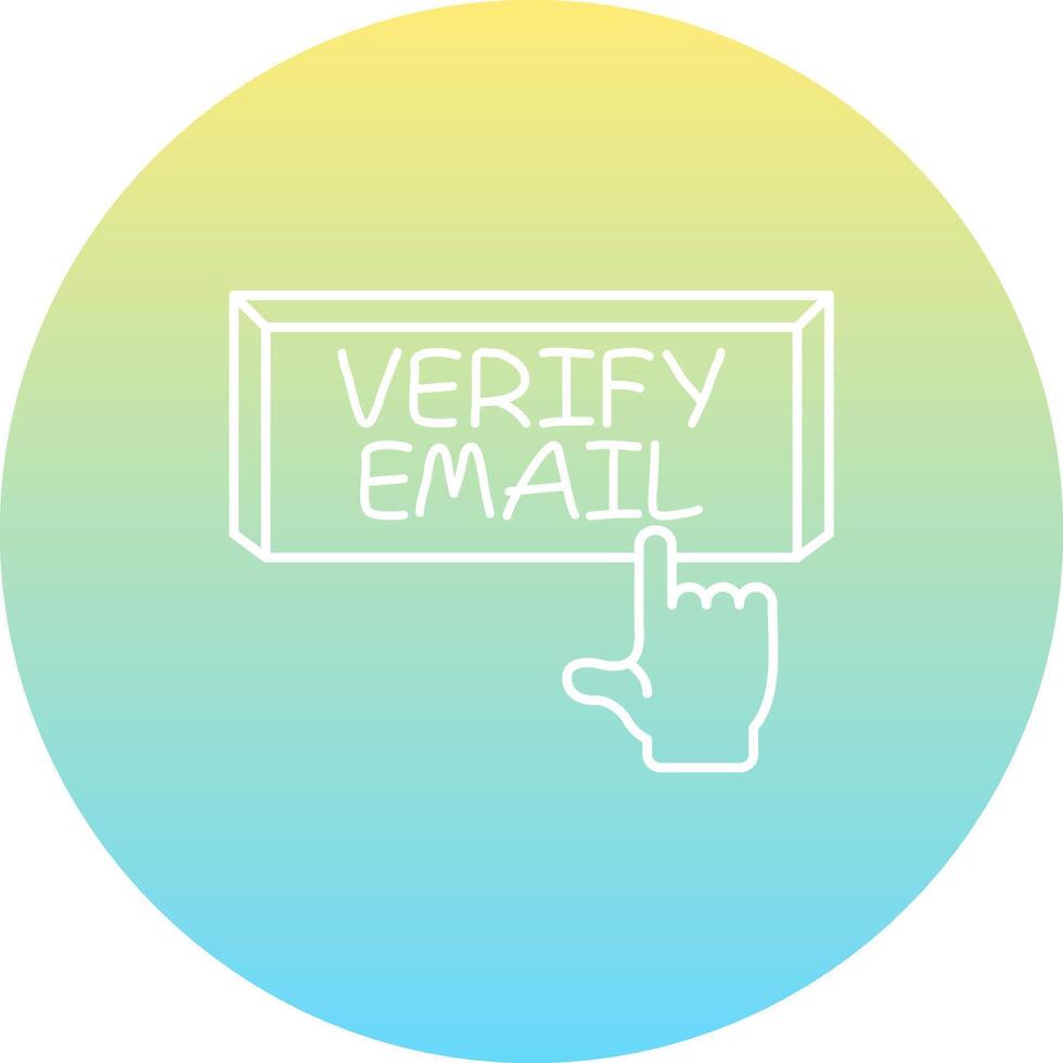 Verify Email Finger Tap Button Distinctive Branding Visual Symbol vector
