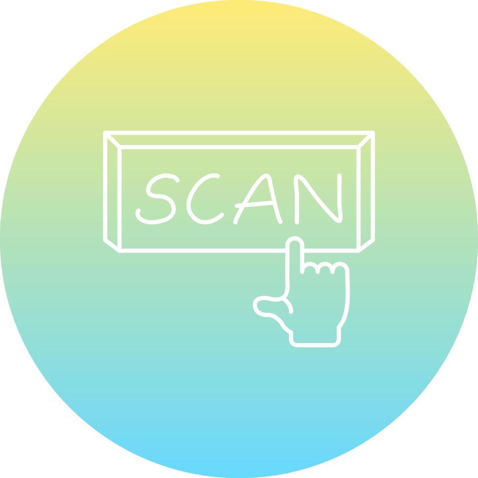 Scan Finger Tap Button Balanced Modern Graphic vector