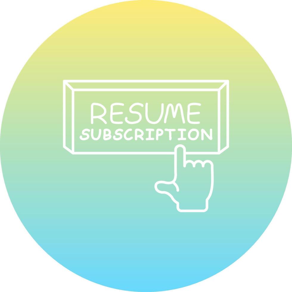 Resume Subscription Finger Tap Button Balanced Flat Design Feature vector