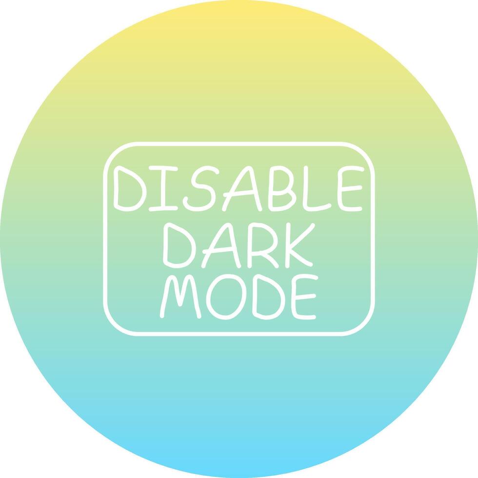 Disable Dark Mode Slim Button Custom User Interface Layout vector