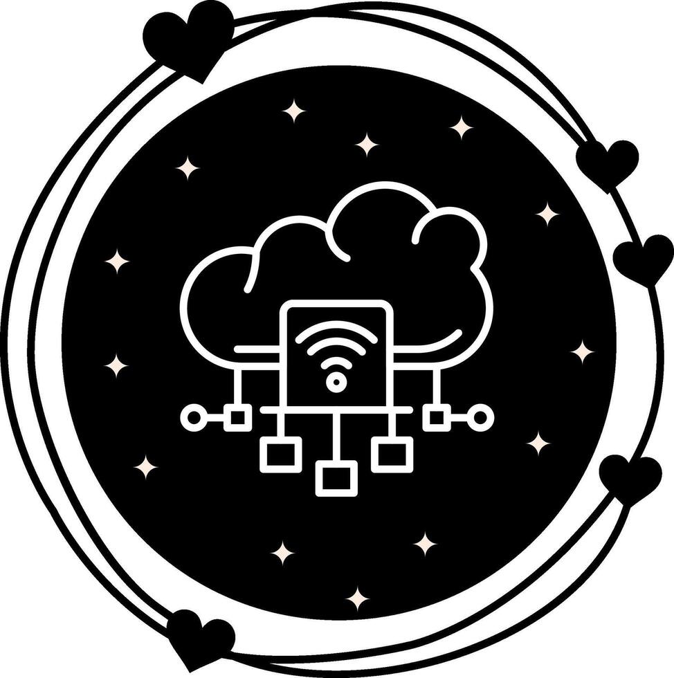 Cloud Data Stream Geometric Modern Design Object vector