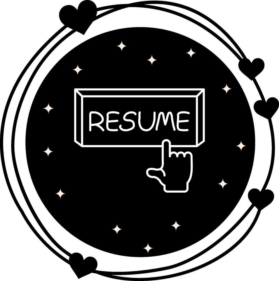 Resume Finger Tap Button High Resolution Design Object vector